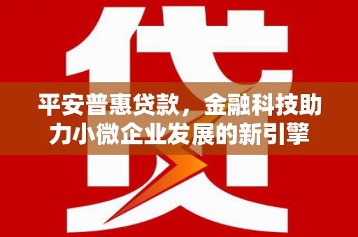 顺庆平安普惠贷款，金融科技助力小微企业发展的新引擎