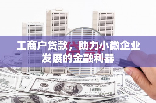 崖州工商户贷款，助力小微企业发展的金融利器