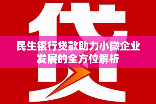 宜章民生银行贷款助力小微企业发展的全方位解析