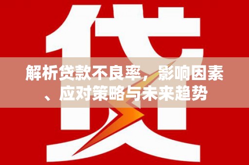 颍上解析贷款不良率，影响因素、应对策略与未来趋势