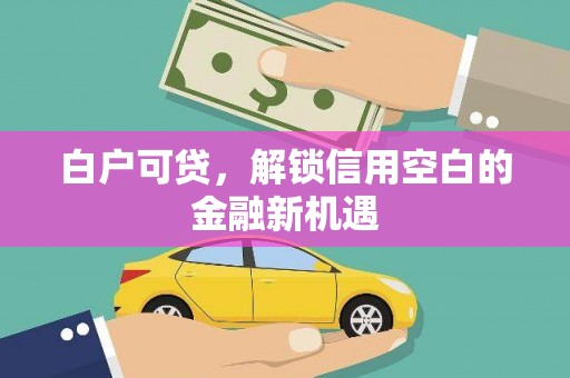 馆陶白户可贷，解锁信用空白的金融新机遇