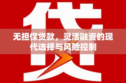 双江无担保贷款，灵活融资的现代选择与风险控制