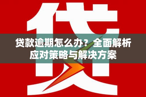凤台贷款逾期怎么办？全面解析应对策略与解决方案